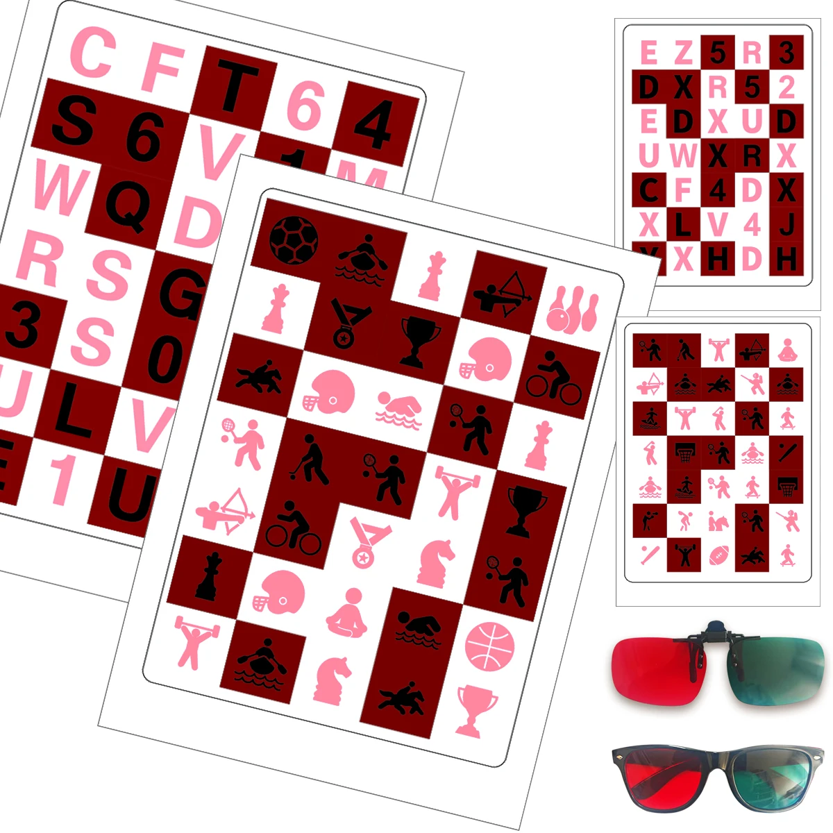PVC Made Headline R/G Vision Therapy Reader | Anti Suppression Reader Themed | Low Vision Stereo Fusion Train