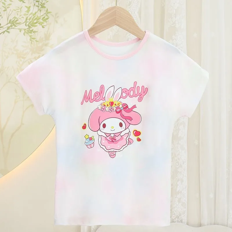 سويت ماي ميلودي أنيمي Kawaii سانريو قميص غير رسمي قصير الأكمام لطيف التجفيف السريع قصيرة الأكمام هوديي الملابس الهدايا