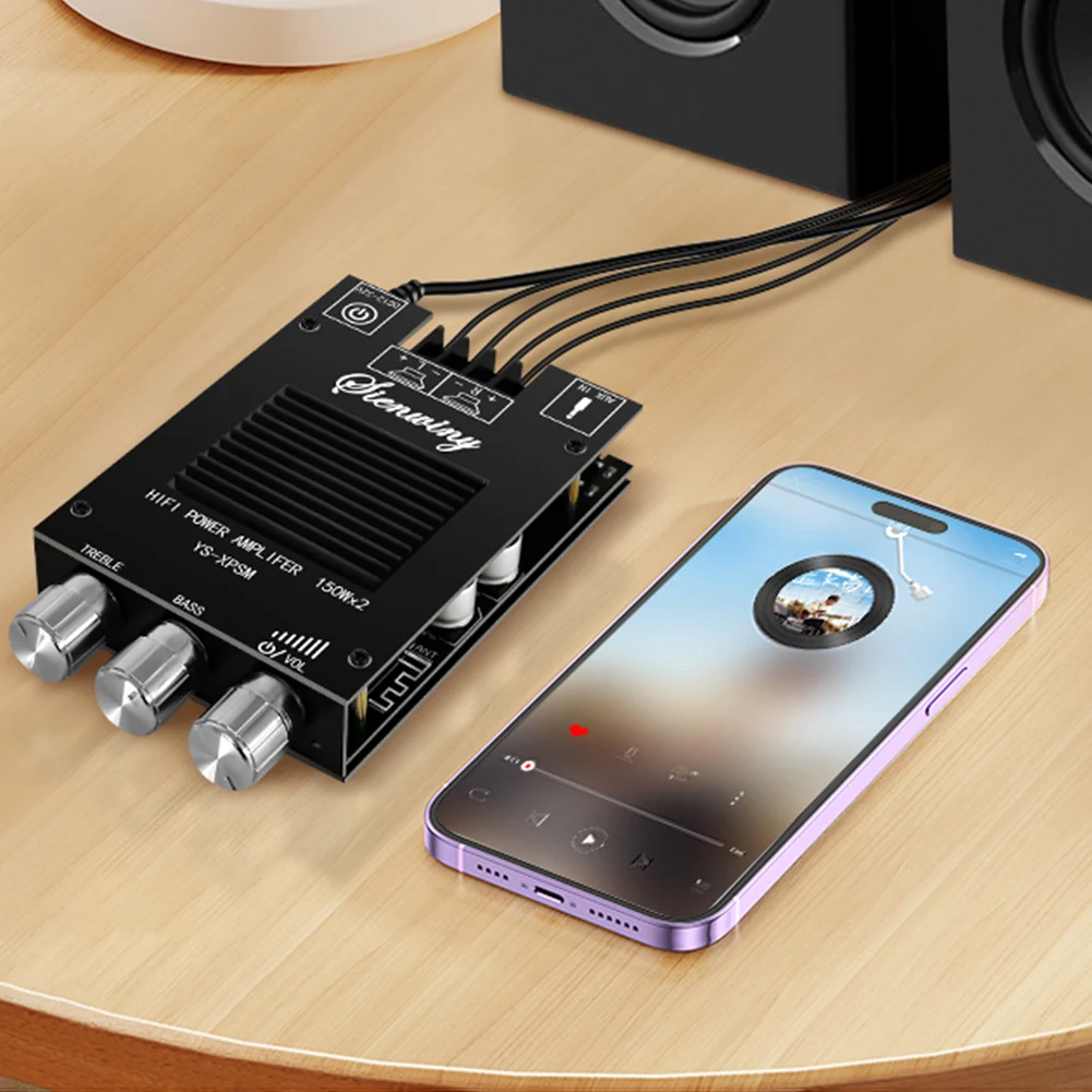 YS-XPSM Audio Power Amplifier Board Module 150Wx2 TDA7498E Stereo Treble Bass Adjustment Bluetooth-compatible 5.0 Dual Channel