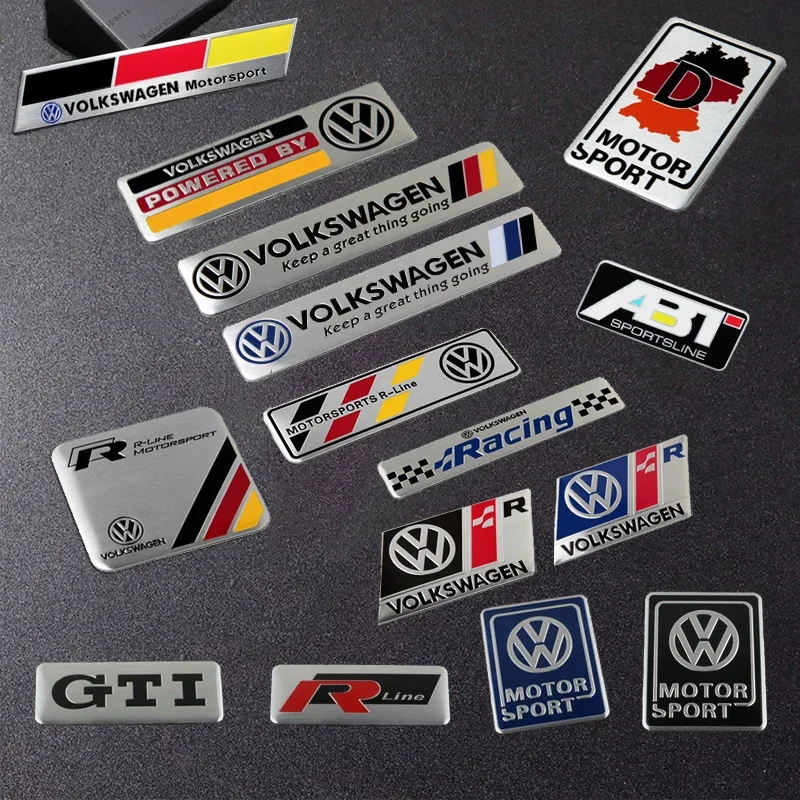 

1Pcs 3D Metal Stickers Car Body Trunk Decal For VW Golf GTI Tiguan Jetta Transporter Passat T5 Polo Touran Scirocco Arteon T-ROC