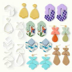 Combination Earrings Polymer Clay Cutter Soft Pottery Mold for DIY Earrings Pendant Making Jewelry Shaping Cutting Hand Tools