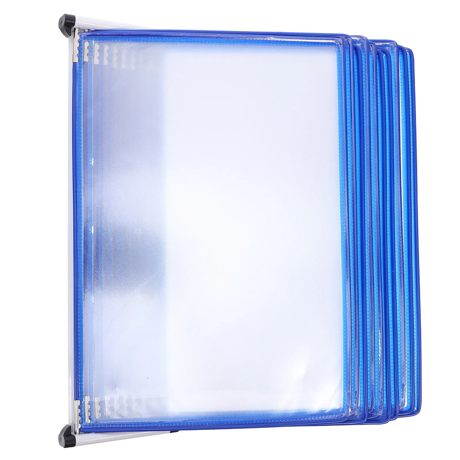 

10 Page Wall File Holder Iron Frame PVC Pages Wall Mounted Document Display Rack Office Organizer Space Saving Brochure Folder