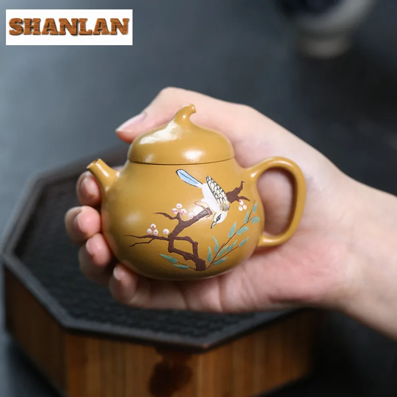 

80 мл Ретро Исин Фиолетовый Глиняный Чайник Майстер Ручной Работы Баклажаны Горшок Сырой Руд Золотой Чжу Грязь Чайник Китайский Чайный Набор Цзыша Посуда Для Питья