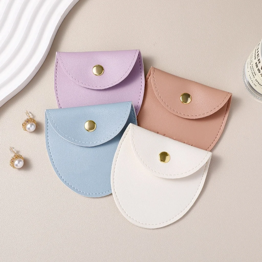 Necklace Storage Pouch Snap-Button Jewelry Storage Pouch Ring Storage Pouch Multiple-Color For Wedding Favors Suitcase