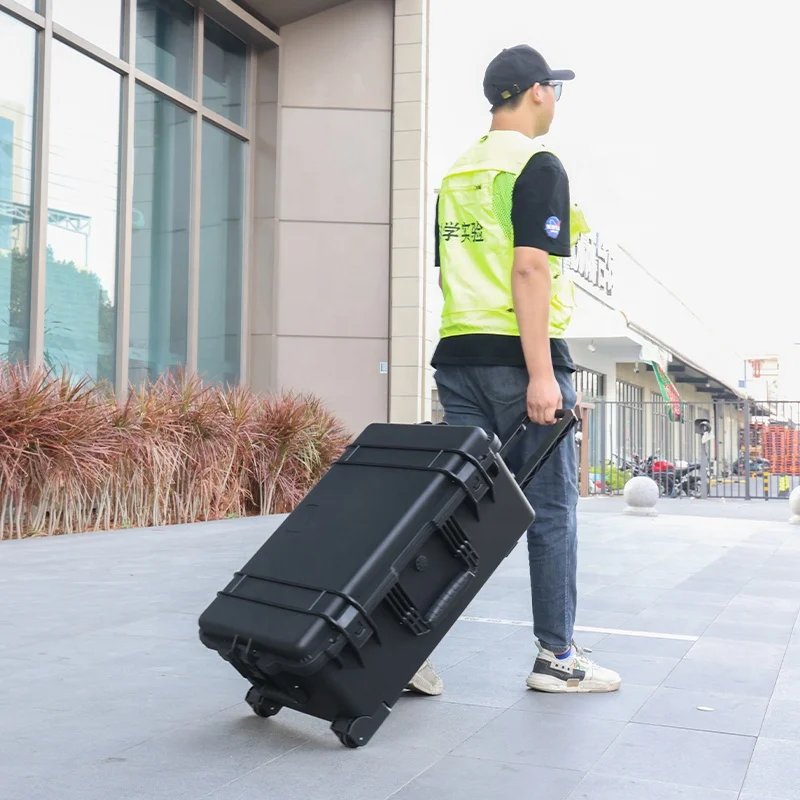 L218X Custom Safe Carrying Equipment Case Rugged Plastic Tool Storage Box With Compartments Wheels
