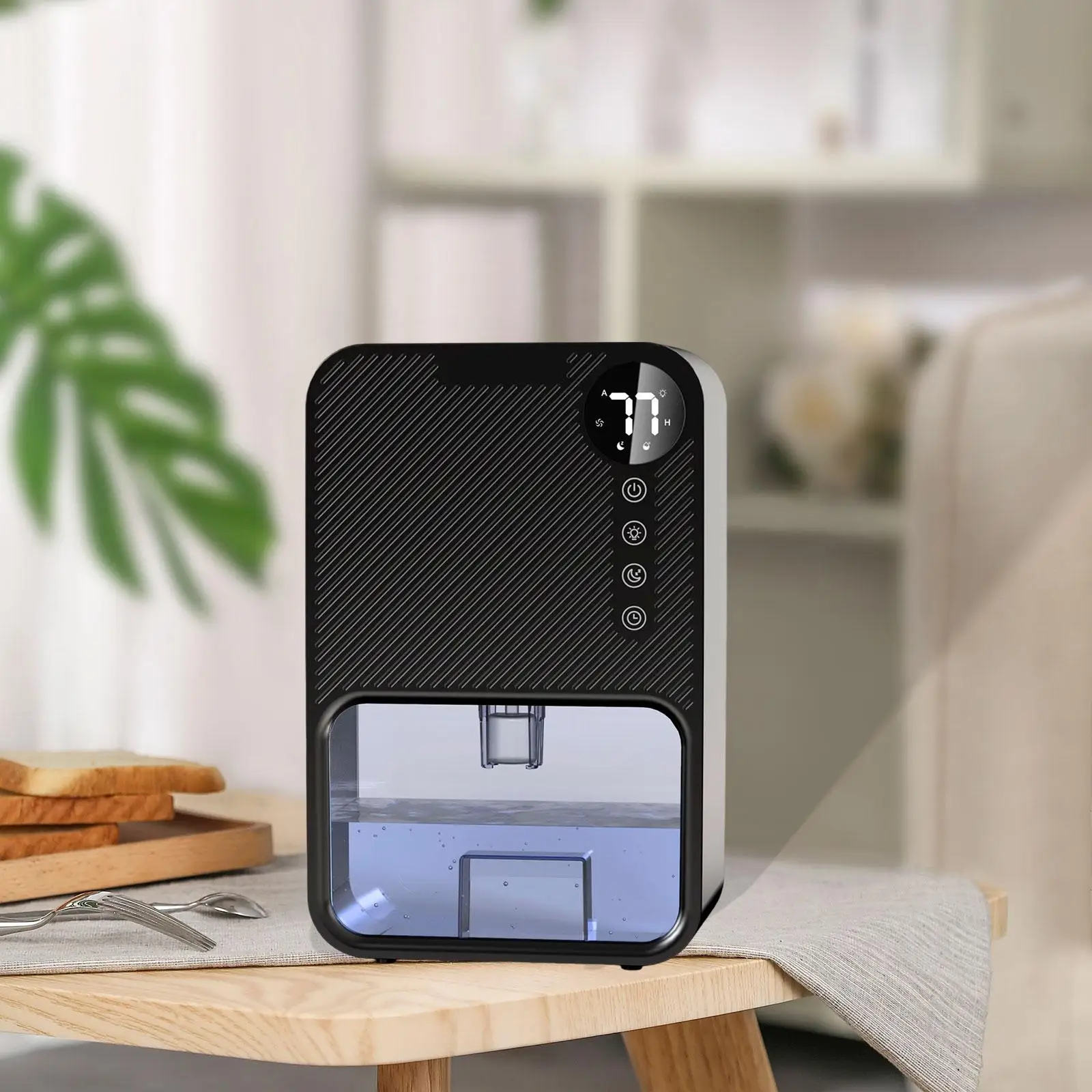 Deumidificatore domestico Serbatoio dell'acqua da 2,6-4 litri Trasparente Livello dell'acqua visibile di grande capacità per camper Bagno Camera da letto Cucina Seminterrato