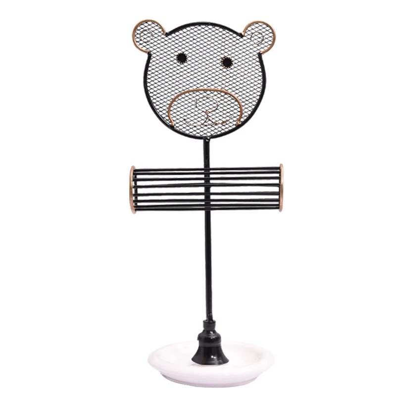 

Iron Jewelry Display Stand Ring Holder Cute Bear Display Ear Studs Earring Jewelry Display Stand Jewelry Storage Tool