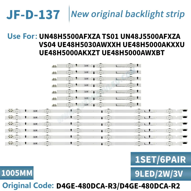 Tira de luces LED de retroiluminación, accesorio para Samsung ue48h6400 ue48h6200ak BN96-30453A 30454a D4GE-480DCA 480dcb-r3 R2 38891a 38892a 30418a, 12 unidades