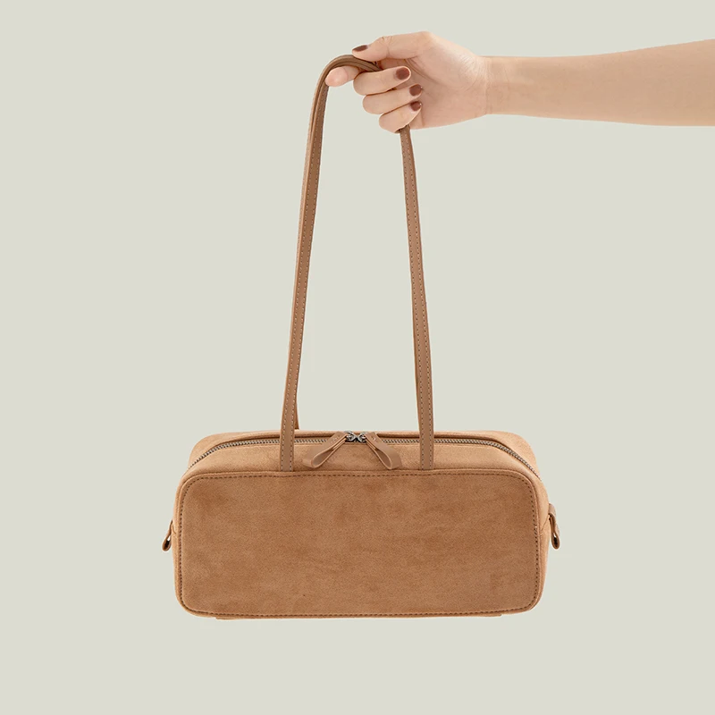 

Vintage Faux Suede Underarm Bags for Women 2025 Autumn Winter Versatile Leopard Handbags Lady Commuter Shoulder Bag