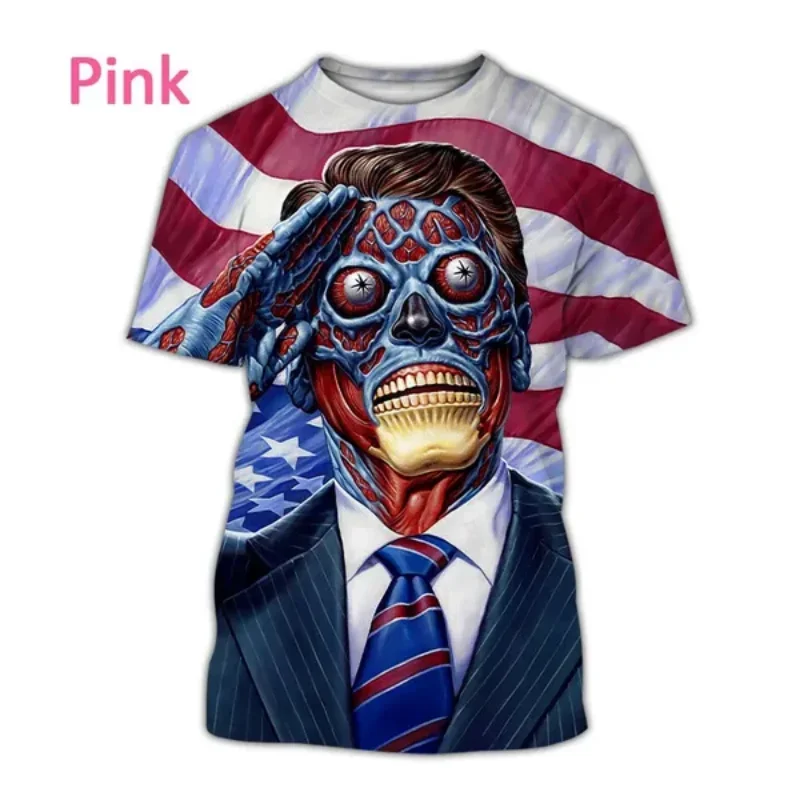 Fashion Personalized Men Clothing Horror Sci-fi Movie They Live 3D Print T-shirt Hip Hop Harajuku Unisex Oversized T Shirt Tops