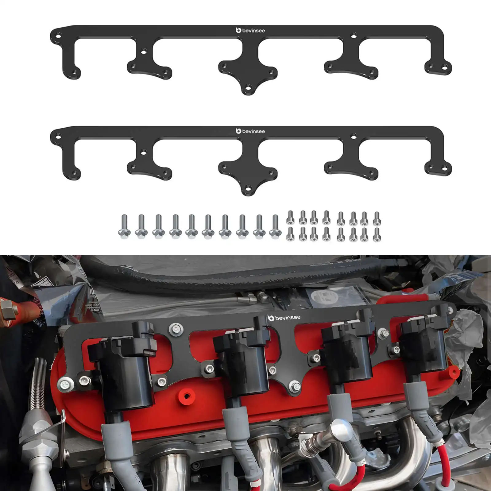 

Алюминиевые квадратные кронштейны BEVINSEE для катушек радиатора D585 4,8 5,3 5,7 6,0 л, для LS1 LS2 LS3 LS6 LM7 L33 LFA LSA LS9