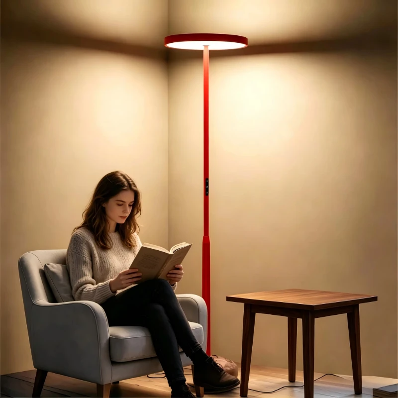 Hot-selling modern living room office floor lamp vertical aluminum metal lampshade touch control dimmable LED floor lamp