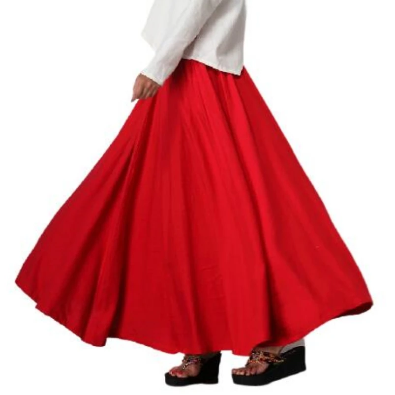 

2024 NEW ARRIVE Summer women long casual vintage skirts, cotton linen vestido, brand bohemia women' long skirt