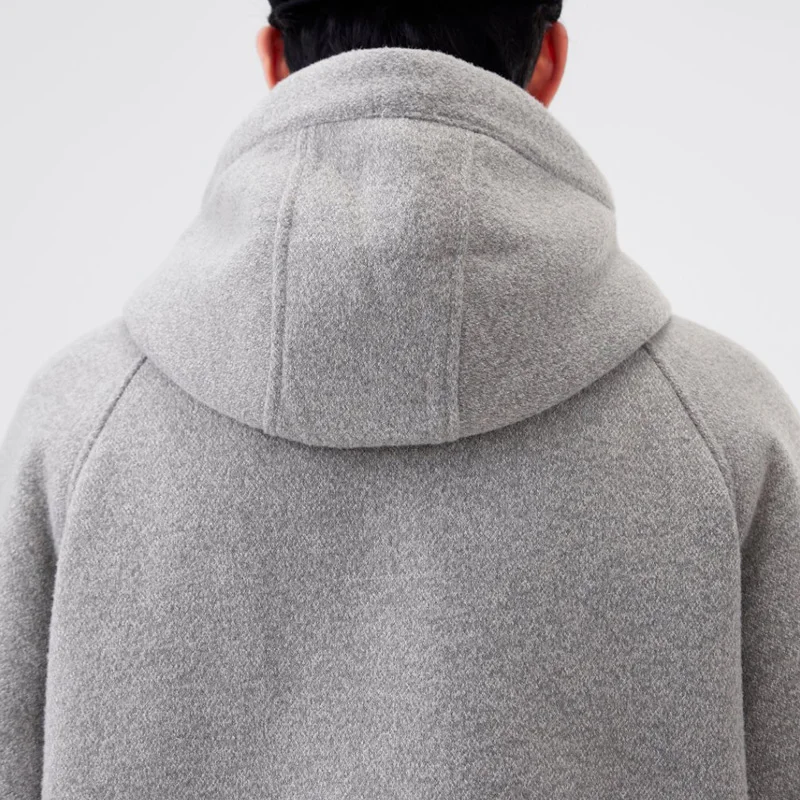 الرجال الشارع الشهير خمر فضفاض السببية الدافئة الصوف مقنعين سترات Cityboy ملابس خارجية الشتاء القطن مبطن مبطن معطف رشاقته #3