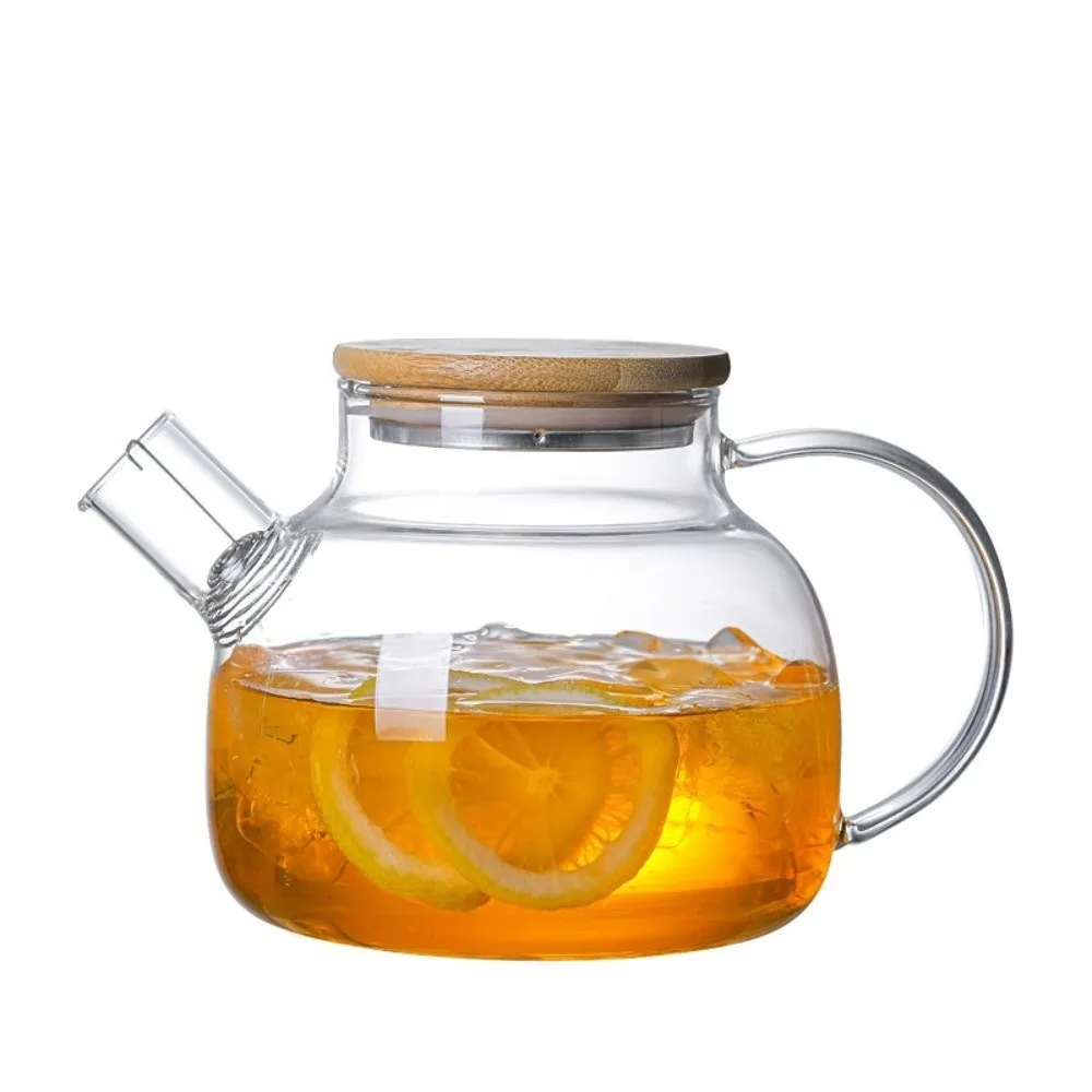 1/1.8L Glass Water Pitcher Heat Resisttant High Borosilicate Glass Coffee Tea Pot Large Capacity with Lid Iced Tea Juice Jug
