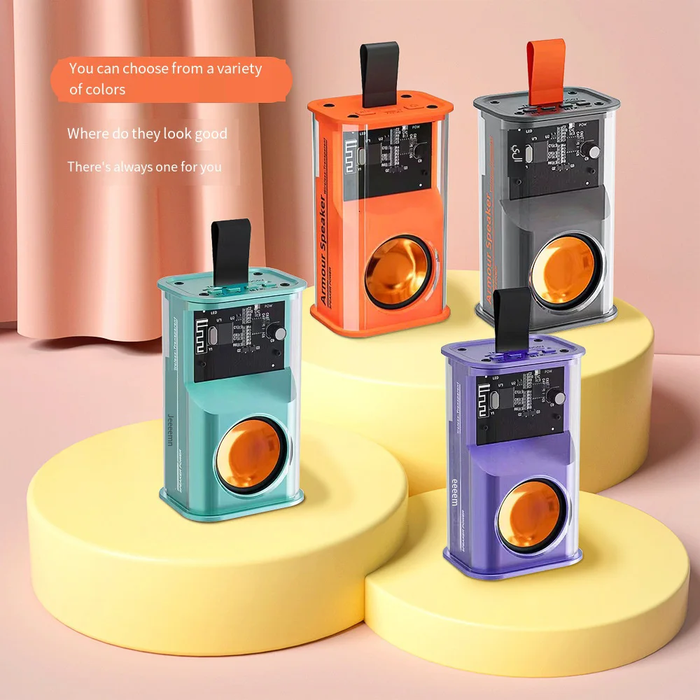 

5W Portable Bullet TWS Interconnection USB Charging Lighting Mode Wireless Speaker Desktop Transparent Blutooth Speaker