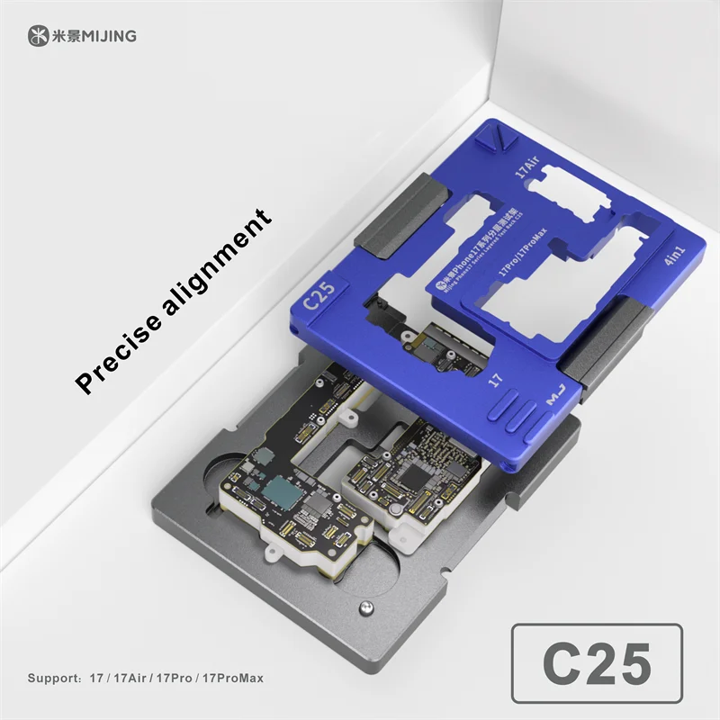 MIJING C25 Pro 4in1 Motherboard Test Stand Middle Layer Alignment Probe Logic Board Repair Tool Kit for IP 17 Pro Max