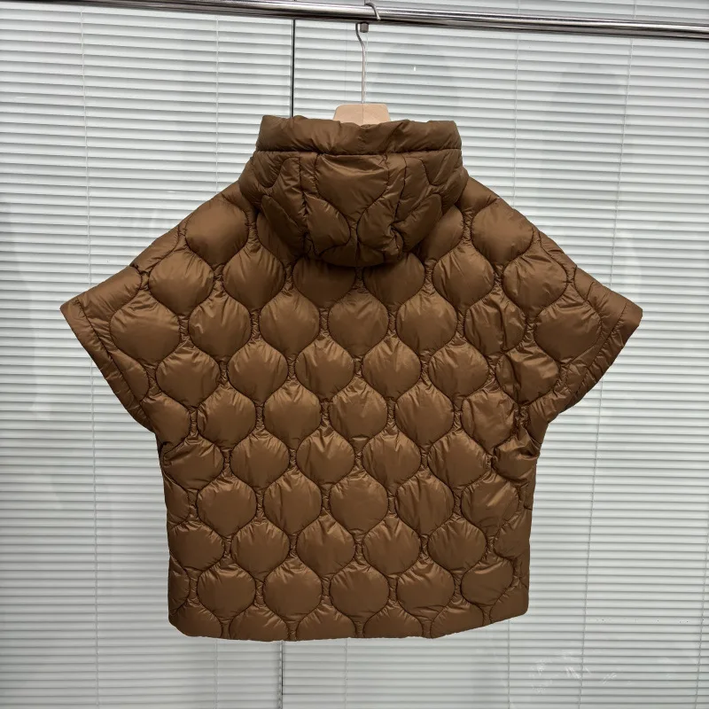 المرأة 90% الأبيض بطة أسفل سترة الشتاء موضة الماس شبكة مقنعين بطة بيضاء أسفل سترة قصيرة سترة النساء #3