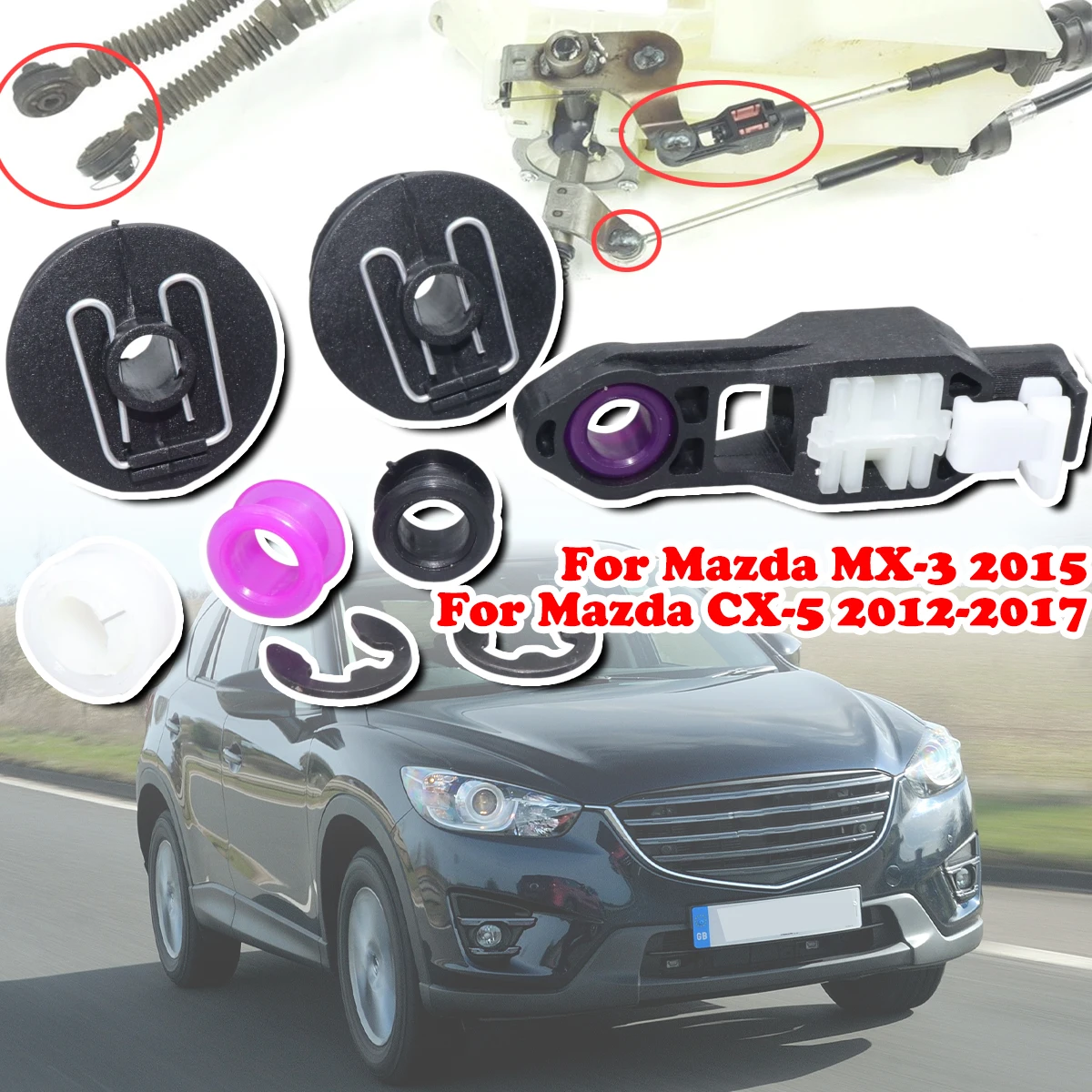 

Комплект для ремонта рычага переключения передач для Mazda CX-5 MX-3: втулка, шарнир, втулка-вкладыш для устранения проблем с переключением передач, запасные части
