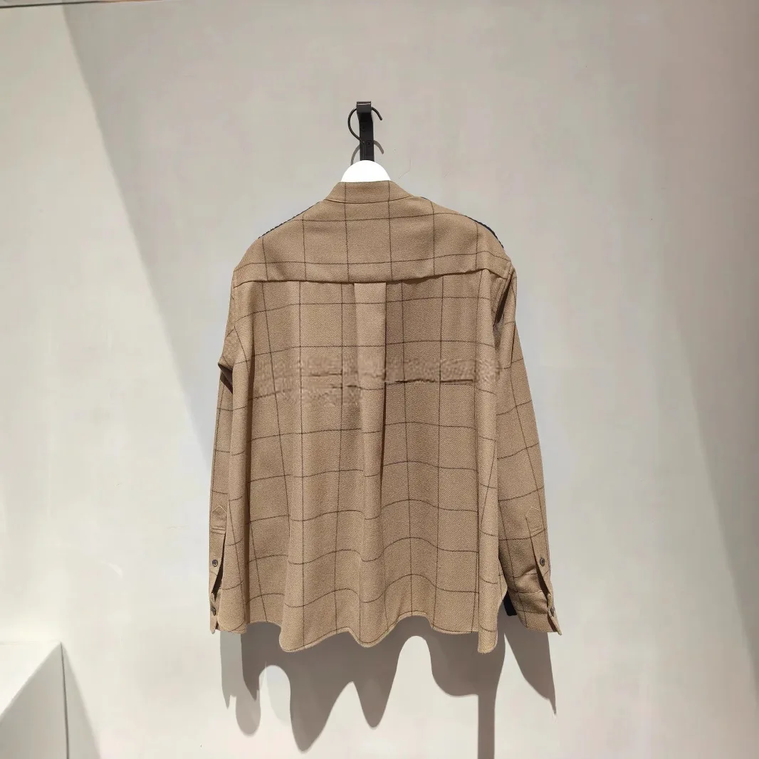 2024 Autumn/Winter patchwork knit sweater with casual coat