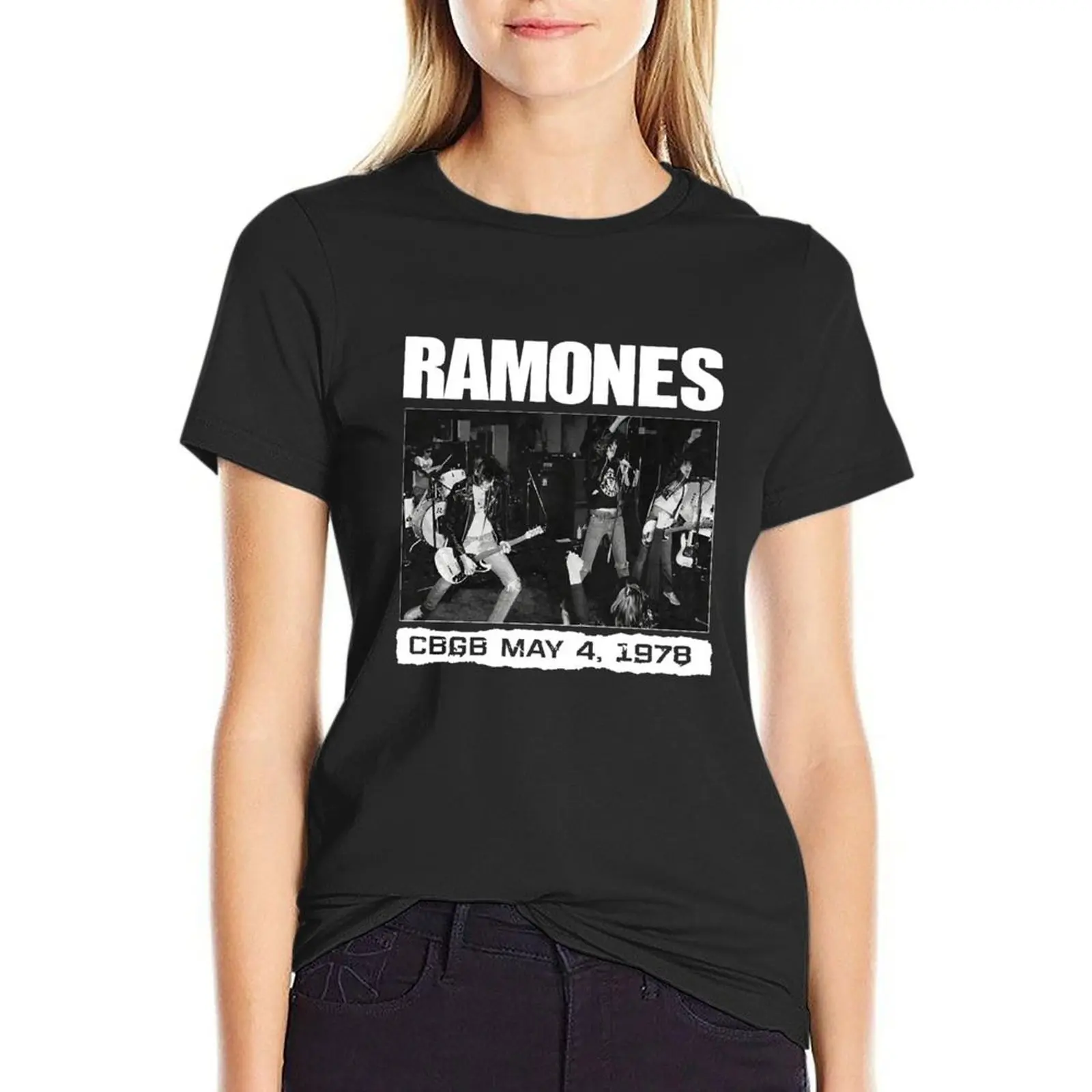 Rámonés band CBGB 1978 T-Shirt vintage animal print shirt for girls lady clothes t shirts for Women