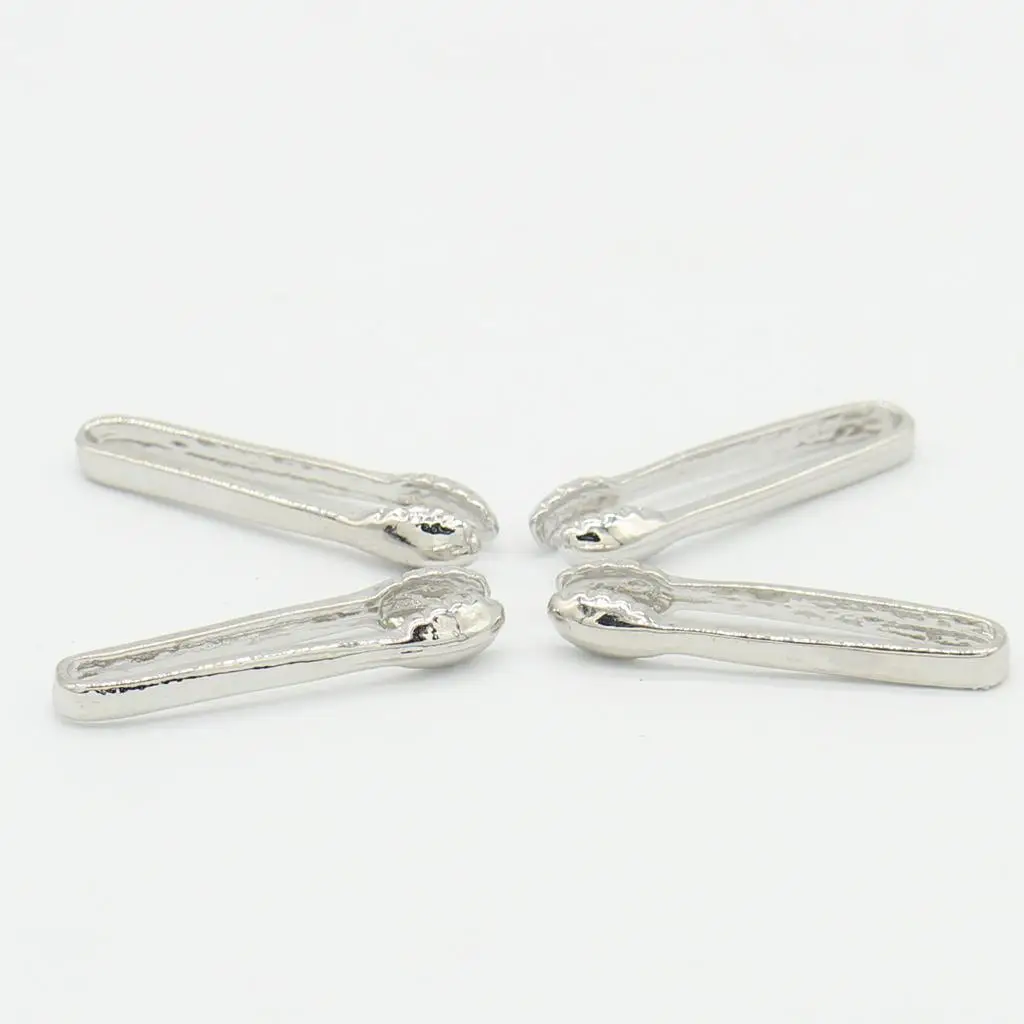 Retro 4pcs 1/12 Metal Silver Tongs Cookware for Doll House Kitchen