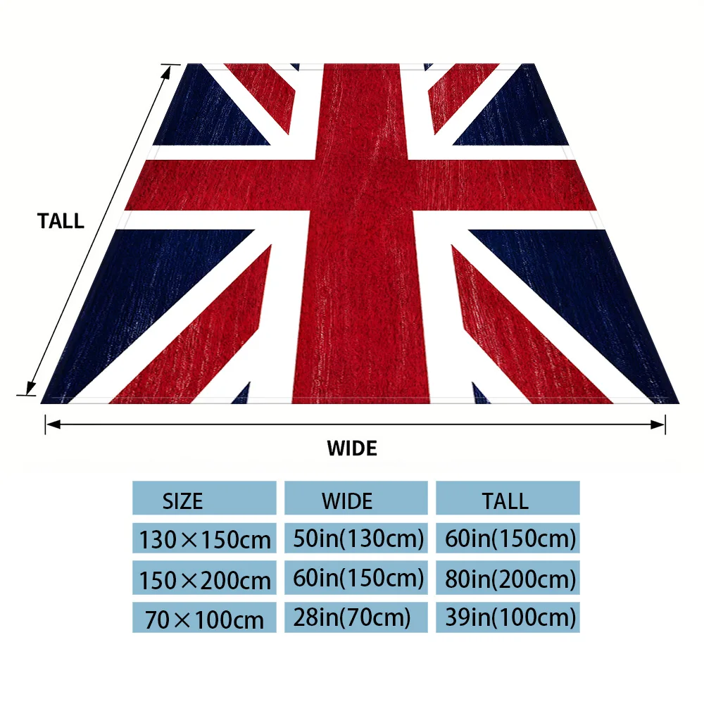 Union Jack Four Season Flannel Blanket, Soft Plush Skin Friendly Sofa Blanket, A Great Gift Item