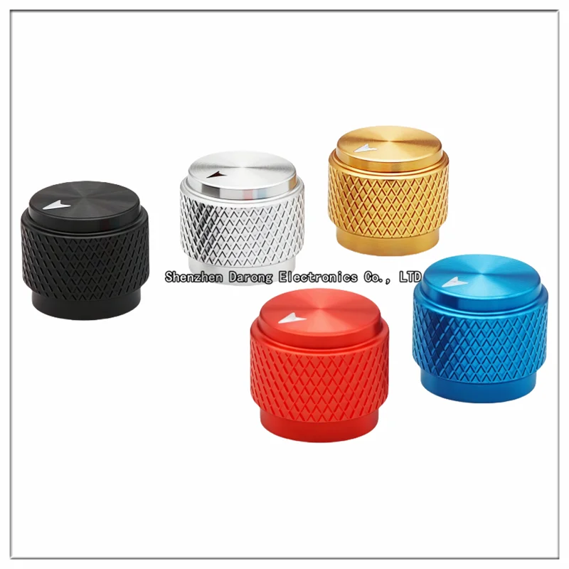 15×13MM全アルミニウムローレットノブキャップ、ポテンショメータ/エンコーダスイッチキャップ、ボリューム/電子楽器スイッチキャップ、丸穴6.0