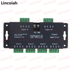 SP901E SPI amplificatore di segnale per WS2812B WS2811 WS2813 Pixel RGB LED Strip ripetitore di segnale indirizzabile Dream Color Tape DC 5V-12V