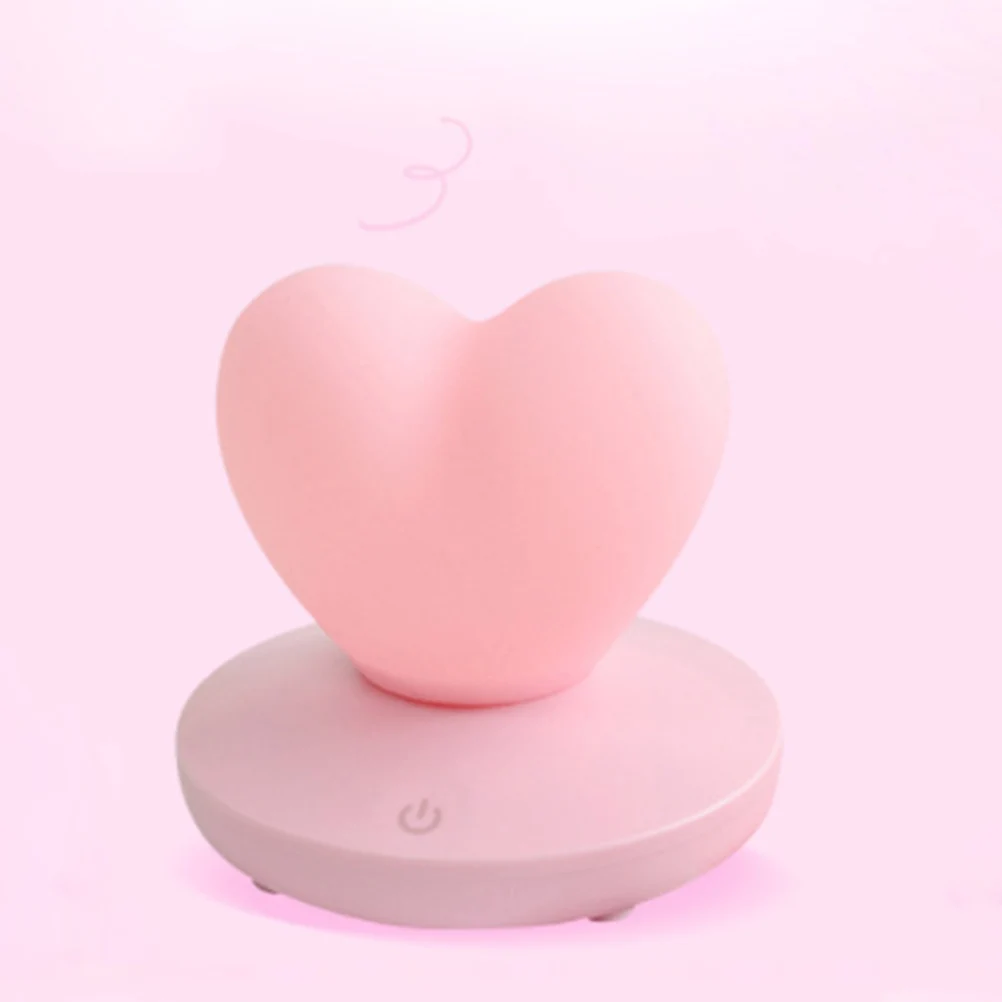

Heart Shape Rechargeable Night Light Creative Silicone Bedside Light For Kids Room Bedroom Hotel Corridor Pink Gift Lover Family