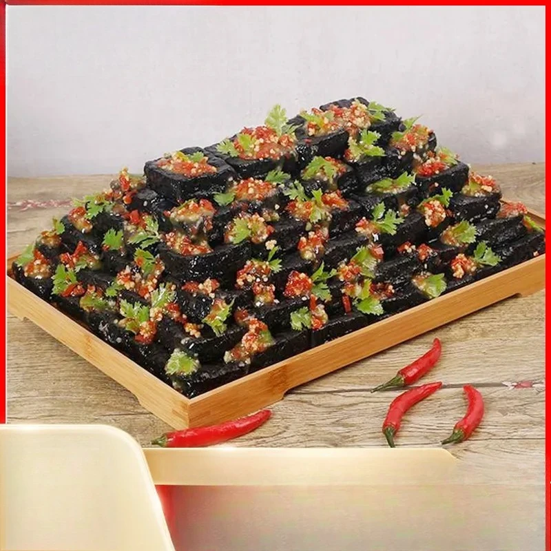 Realistic Stinky Tofu Model with Garlic and Pepper Props Fake Food Display for Restaurant Menu Showcase Changsha Style Dish