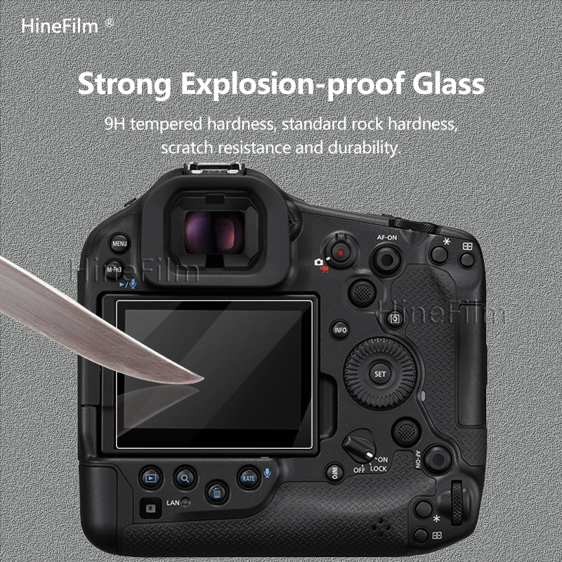 Canon EOS R1 카메라 용 Hinefilm EOSR1 카메라 유리 필름 9H 경도 강화 유리 LCD 화면 + 정보 화면 보호기 R 1