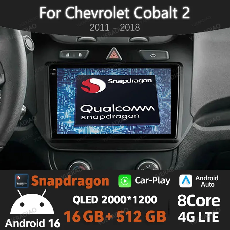 

Android 16 Car Radio For Chevrolet Cobalt 2 2011 - 2018 SWC Autoradio GPS NAVI Bluetooth Car Radios Carplay Auto Touch Screen FM