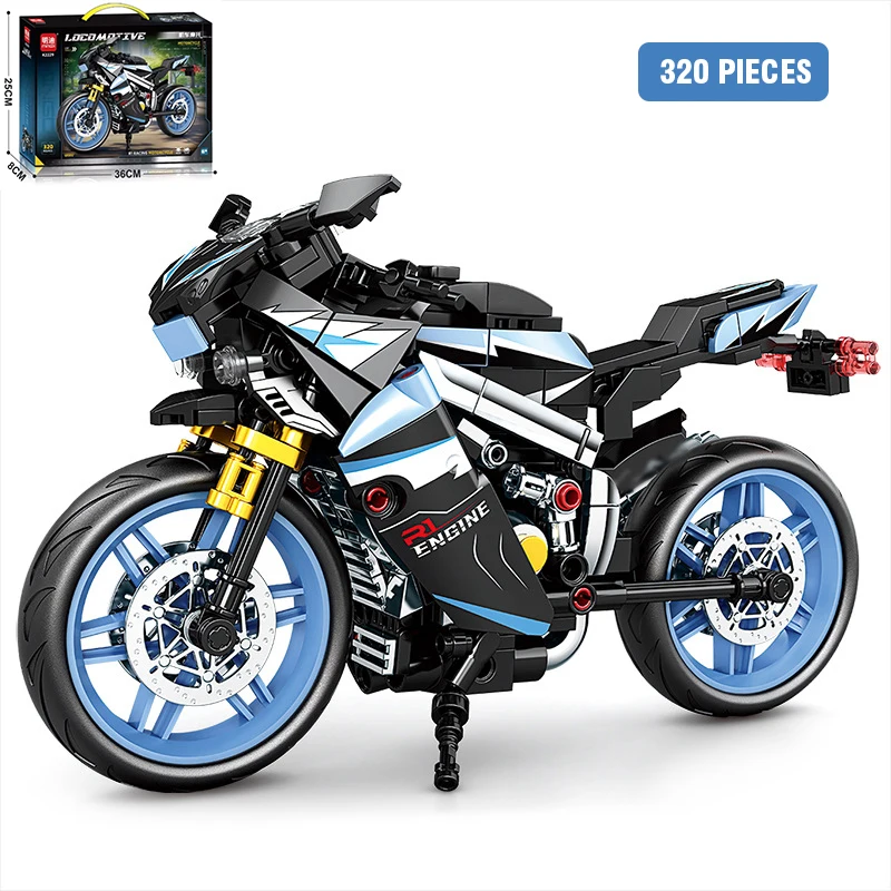 Stad Retro Technische Moto Auto Bouwstenen Racing Motobike Voertuig Bakstenen Speelgoed Motorfiets Model Bouwsteen Ornamenten Cadeau
