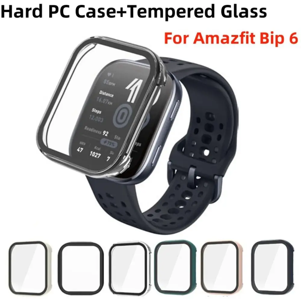 

Чехол из закаленного стекла для ПК для Amazfit Bip 6, защитная пленка для экрана с полным покрытием, защитный чехол-бампер, аксессуары для Amazfit Bip6