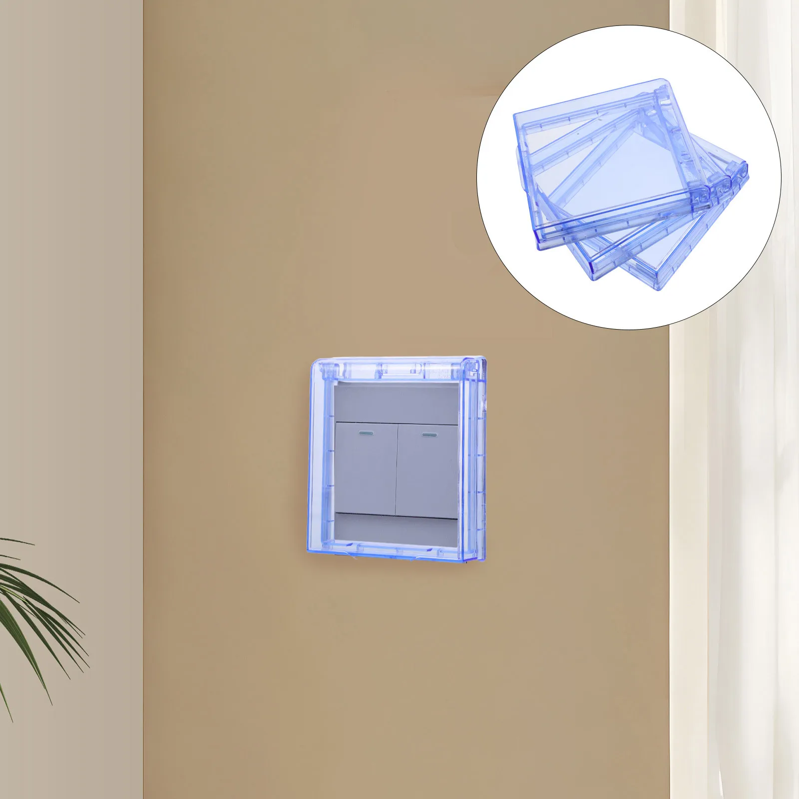 

3pcs Waterproof Switch Cover For Bathroom Transparent Outlet Plug Protector Durable Plastic Socket Receptacle Box Wall Light