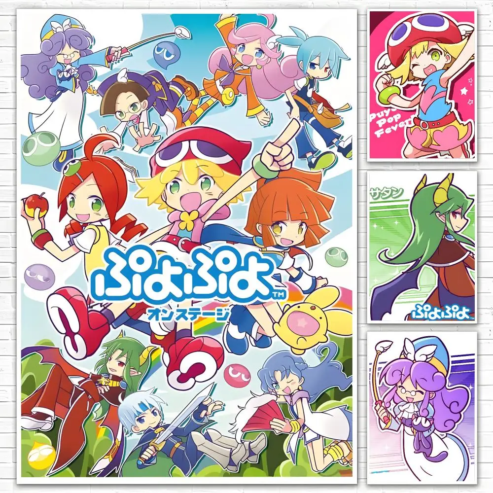 Game Puyo Pop Fever Poster Poster All-match HD Waterproof Self-Adhesive Wall Art Sticker For Home Bedroom