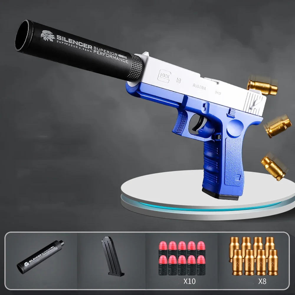 Pistola giocattolo Soft Bullet pistole giocattolo M1911 Shell espulsione schiuma freccette Blaster manuale Airsoft arma con silenziatore per bambini adulti