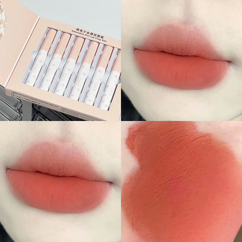 

Lipsticks Set Korean Makeup Matte Lip Gloss Waterproof Long-Lasting High Pigment Nude Liquid Lipstick Beauty Cosmetics For Women