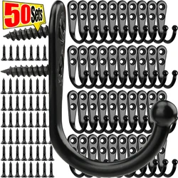 Heavy Duty Alloy Hooks with Screws Wall Mounted Hanging Hangers for Coat Towel Bags Cups Hook Home Storage Rack Holder Wholesale
