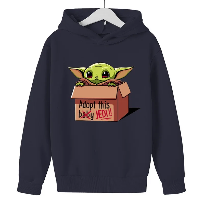 Cute Yoda Baby Printed Hoodies Kids  Daily Comfortable Girls Boys Children Sweatshirts Long Sleeve Autumn Winter Clothes