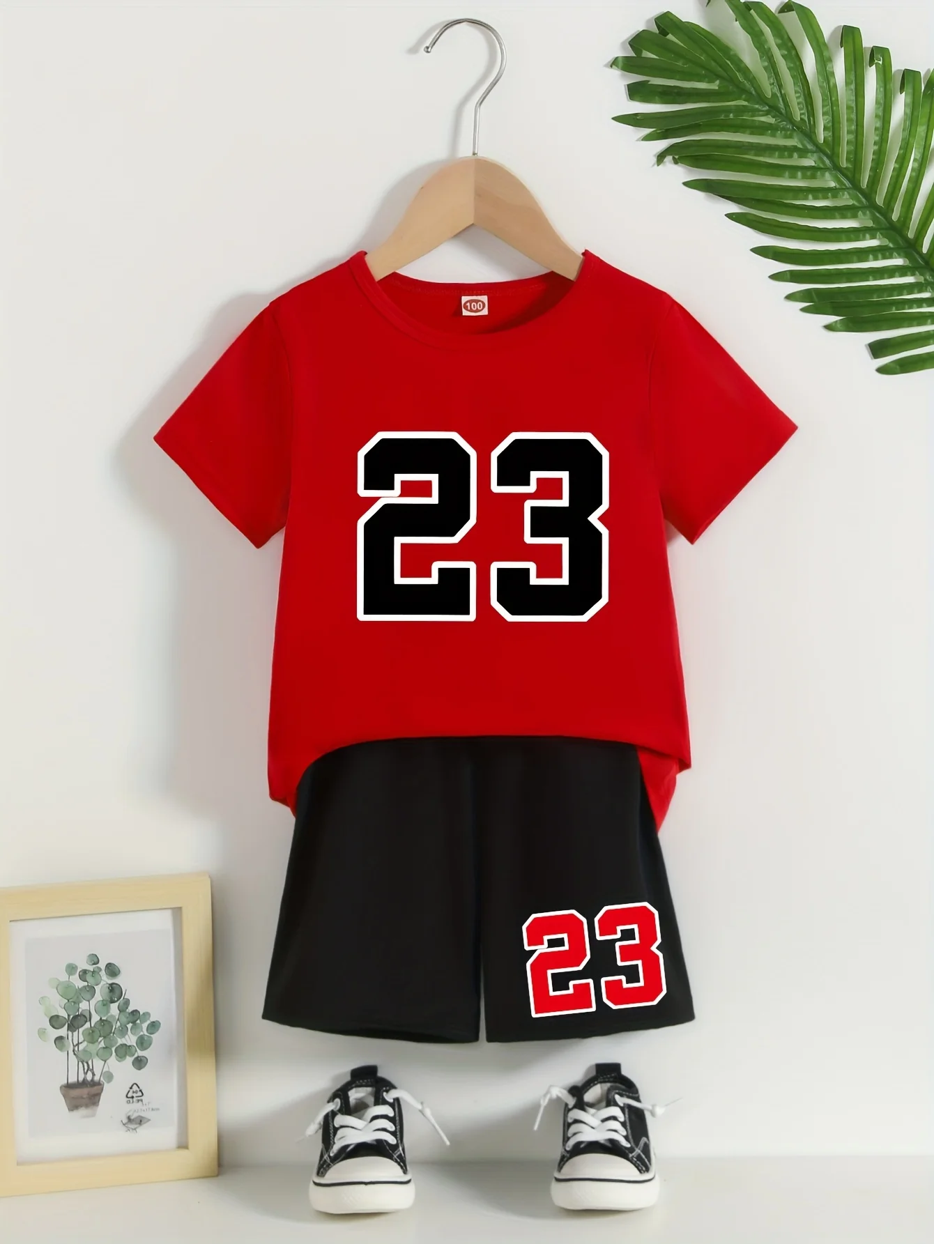 Summer Kid Boy Girls Clothes Set Children Red 23 Printed T-Shirts And Shorts 2 Pieces Suit Baby Casual Top Bottom Tracksuits