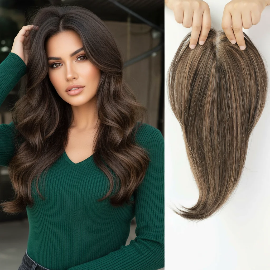 clip-in-100-human-hair-topper-hairpieces-for-every-outfit-ombre-highlight-colors-fast-delivery-dropshipping