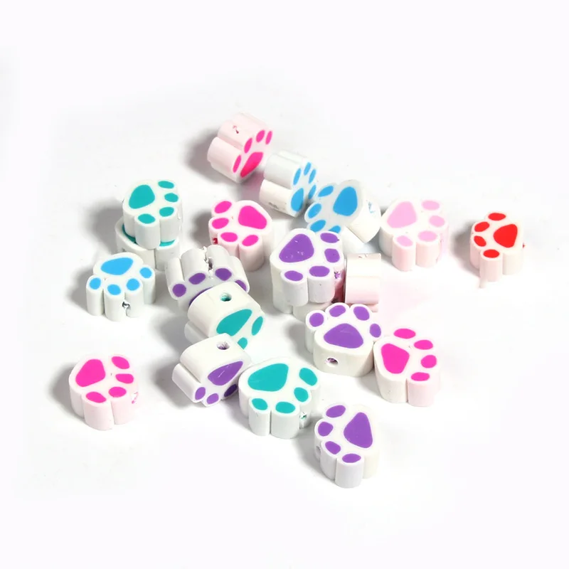 

diy cute magic animal bracelets 100pcs Polymer Clay Beads Frog Cat Dog Flat Spacer Beads for Jewelry Making Diy Necklace