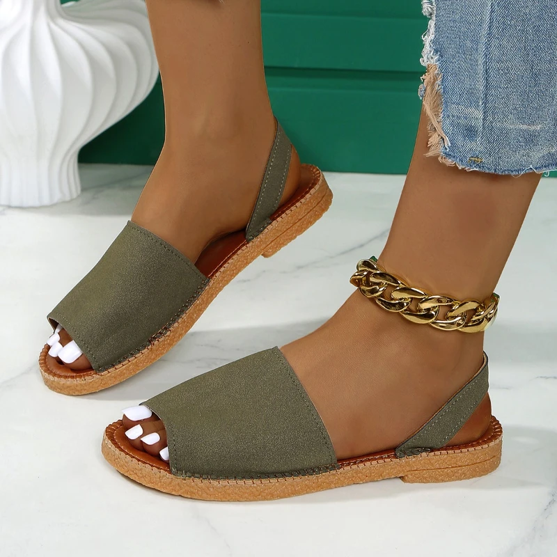 Maogu Casual Woman Female Flat Shoes Espadrilles  Women's Comfortable Slip-on Shoes 2026 New Women Summer Flat Sandals