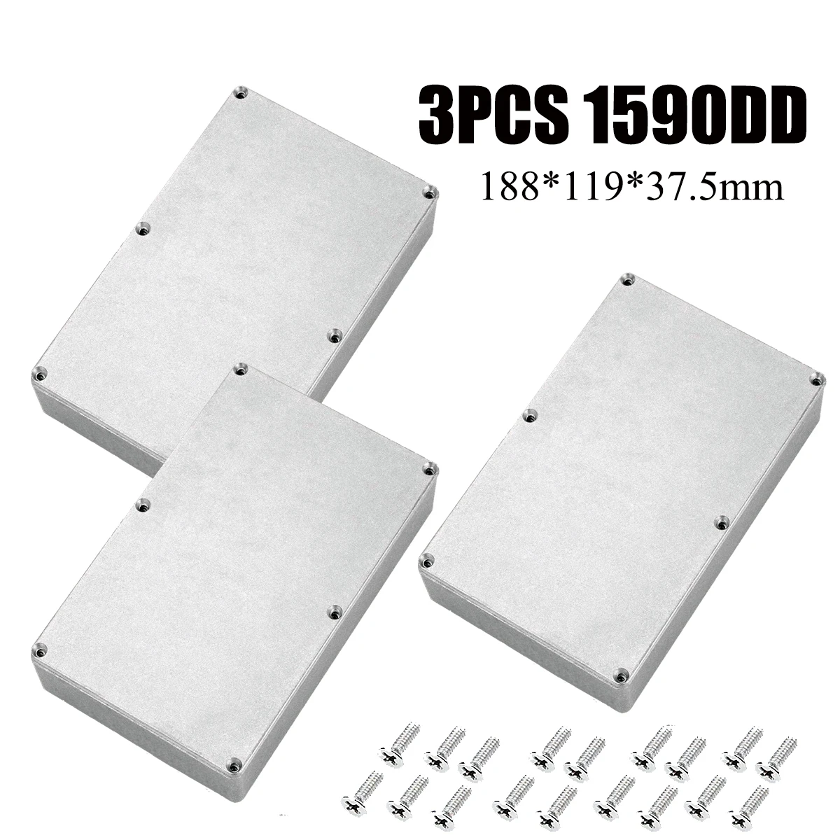 3 STKS Aluminium Stomp Box Behuizing voor DIY Gitaar Effectpedaal-12 Maten (1590A/B/BB/C/D/DD/G/LB/XX/BB2/125B/1032L) - afbeelding 1