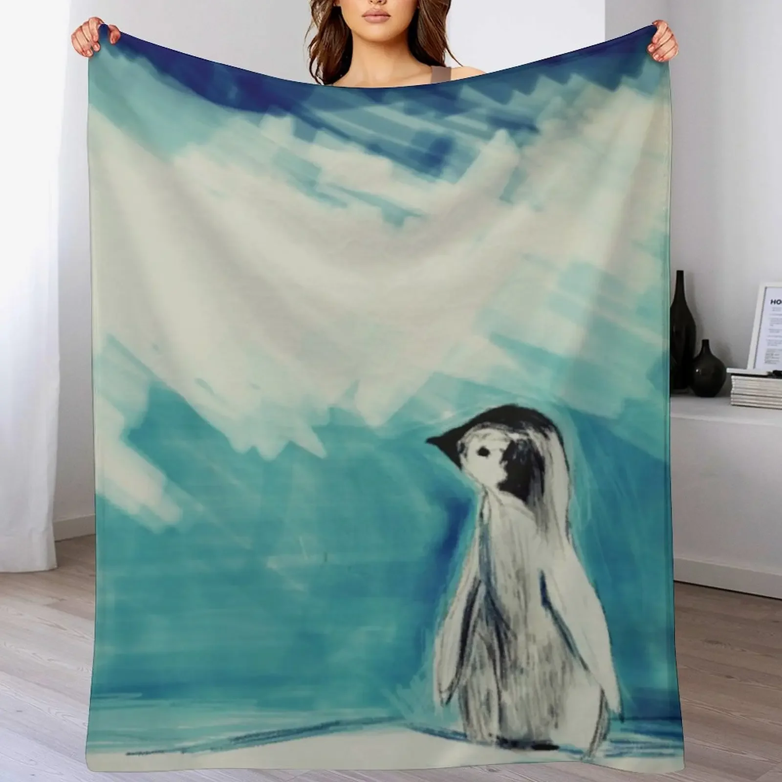 Baby Penguin Throw Blanket anime Custom Softest Hairys Blankets