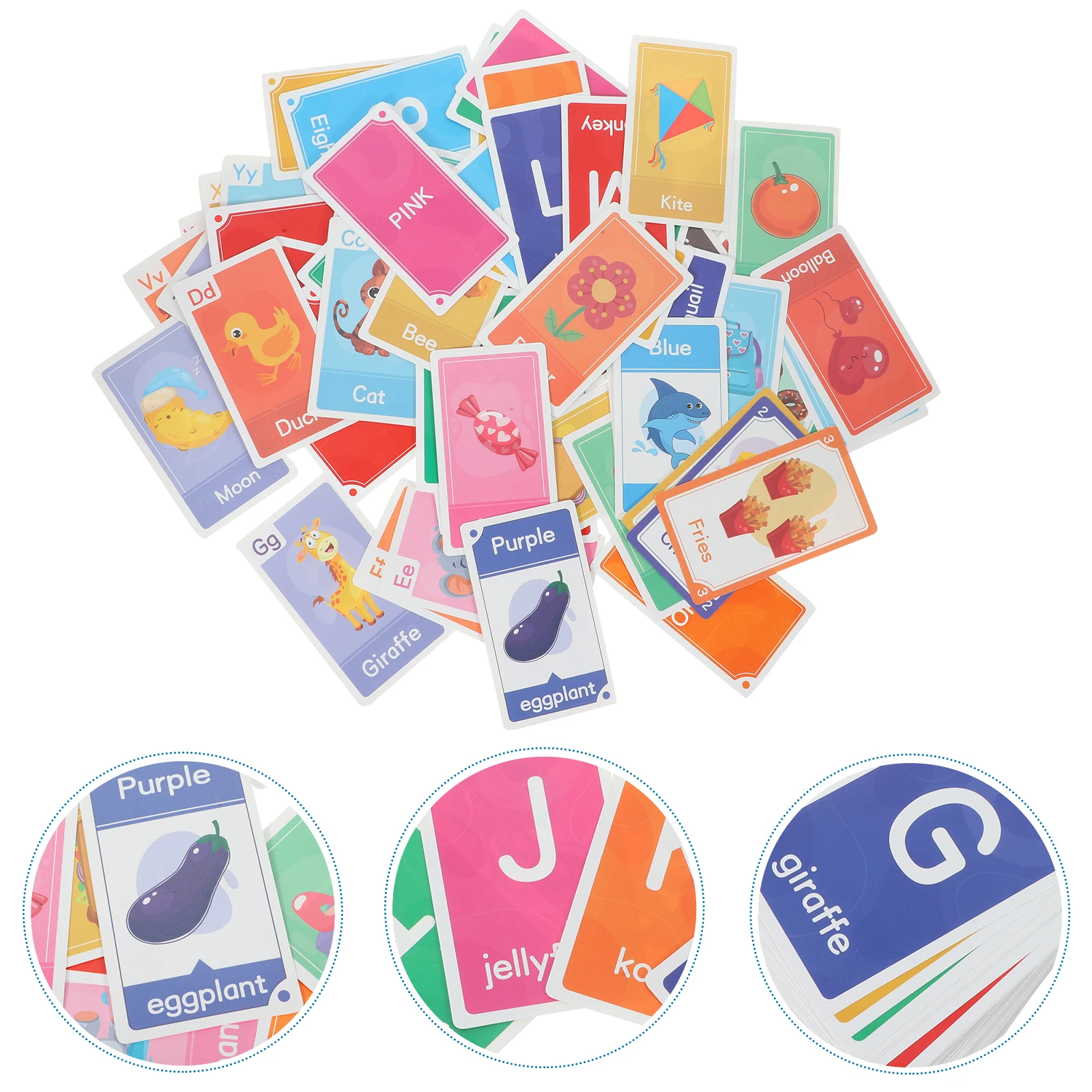 1 set Flashcard per l'educazione precoce Giocattolo per l'apprendimento dei bambini Carte educative Carta sicura Cognitiva per bambini Studio matematico Forma Colore della parola