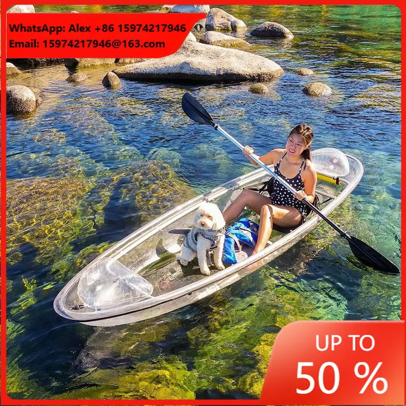 Transparent Boat Kayak With Padel And Balance Air Bag Clear Kayaks