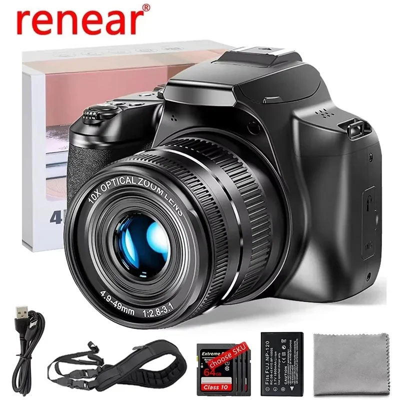 Digital Camera 4K HD Video Vlog Camcorder 64MP 10X Optical Zoom Auto Focus Youtube Webcam Cameras For Tiktok Photography Camera